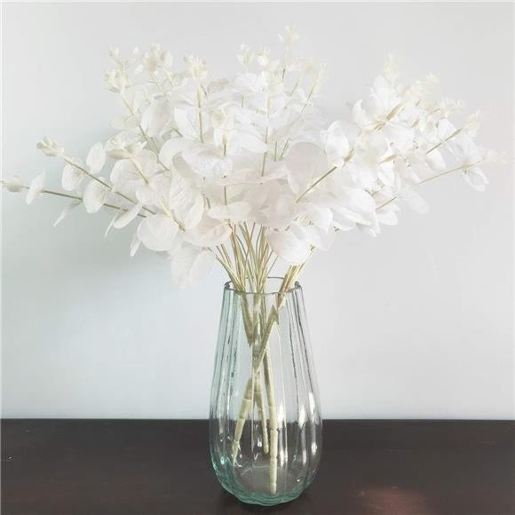 19" Faux Eucalyptus Leaves Stems Fake Silver Dollar Eucalyptus Leaves Branches - Picture 1 of 6